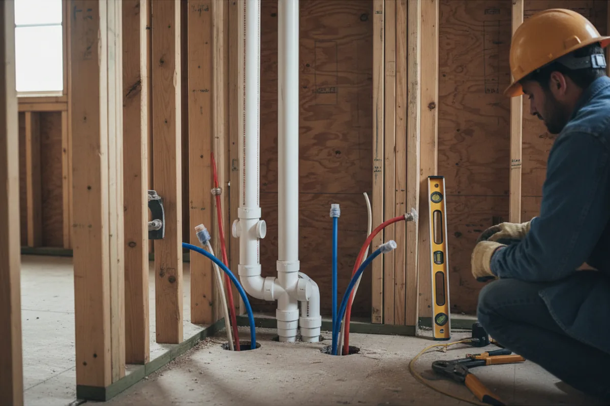 Drain and supply rough-in during Sump Pump Repair in Dutch Flat