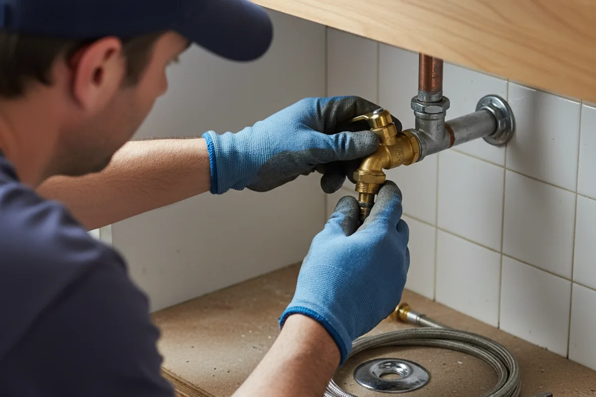 Shutoff valve and fitting work during Burst Pipe Repair in Dutch Flat
